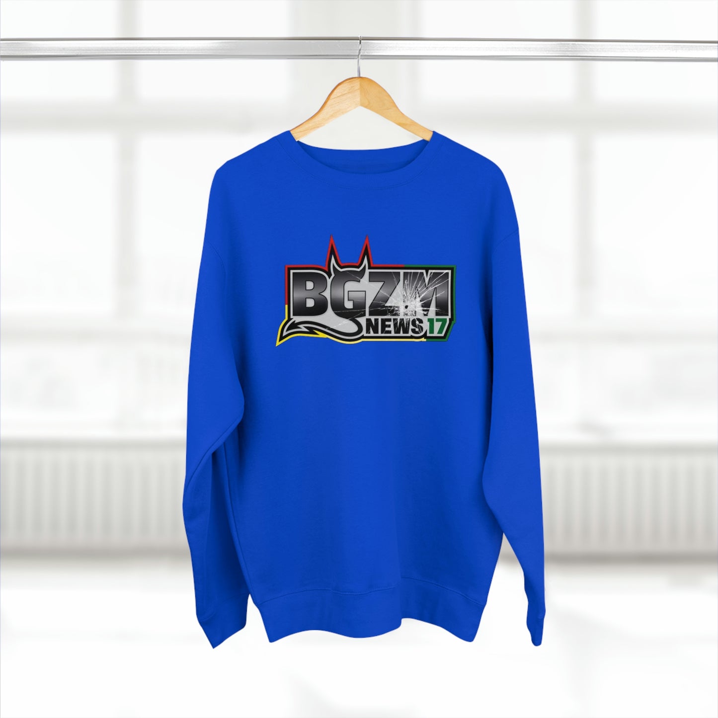 Unisex BGZM NEWS 17 SHOT LOGO Premium Crewneck Sweatshirt