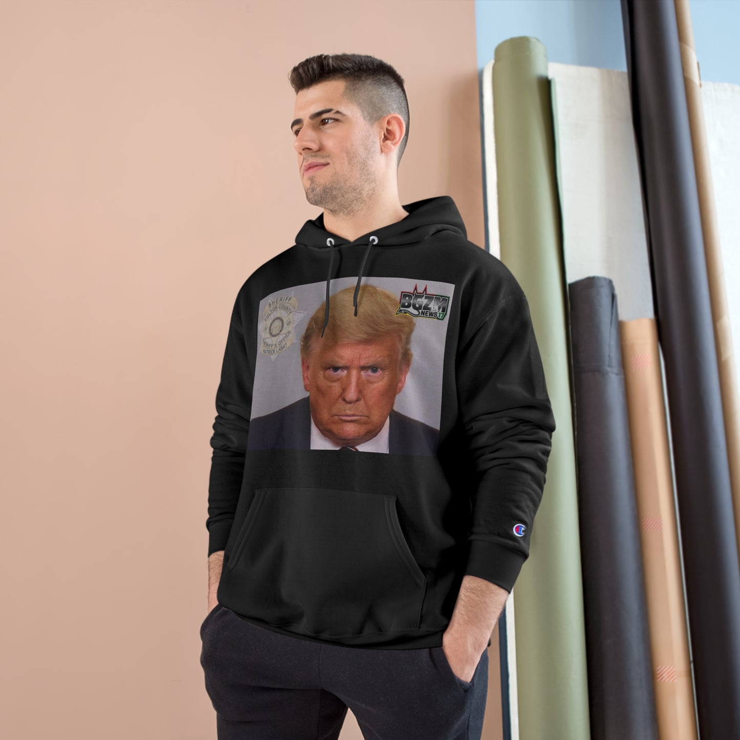 Trump 2024 Mugshot 2 Champion Hoodie