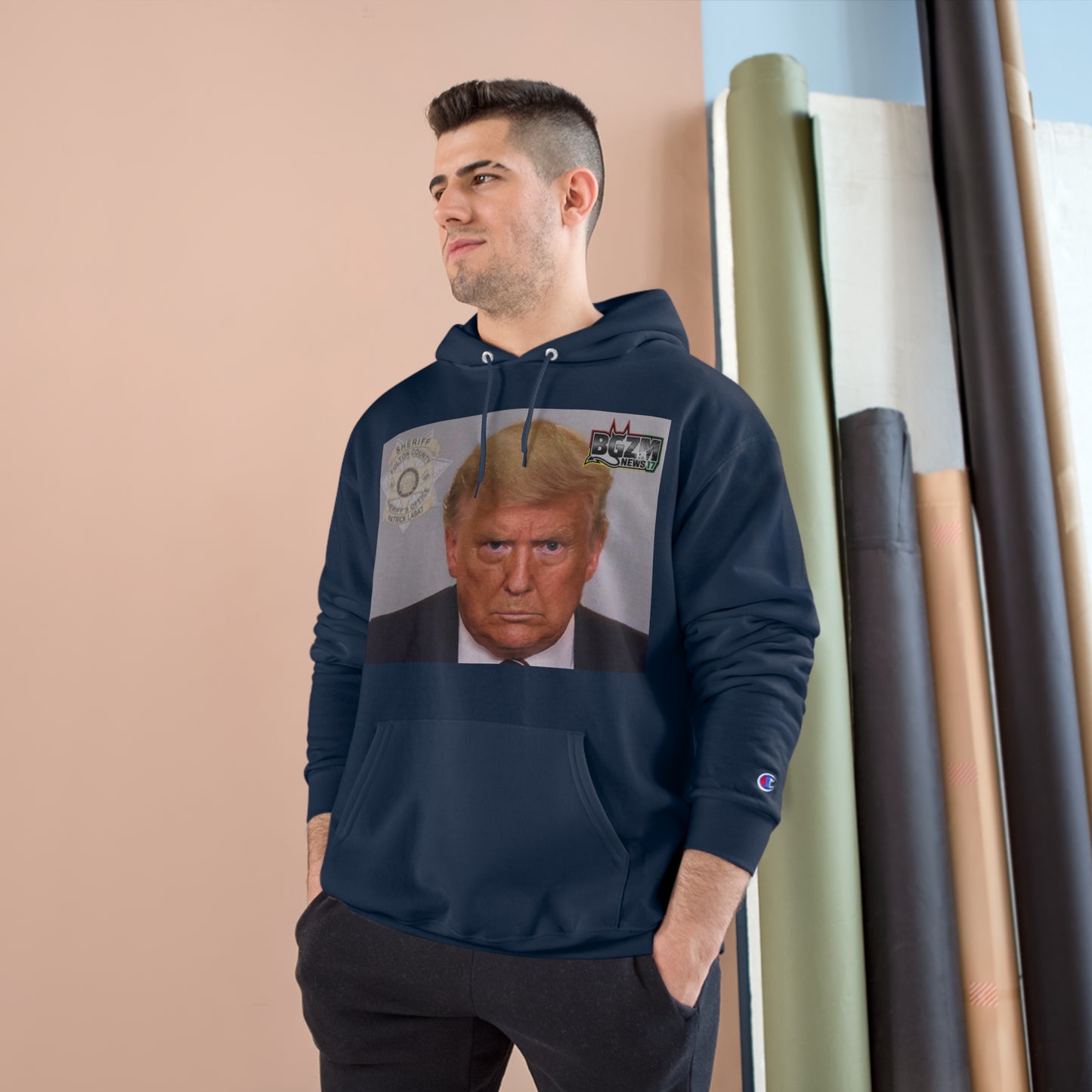 Trump 2024 Mugshot 2 Champion Hoodie