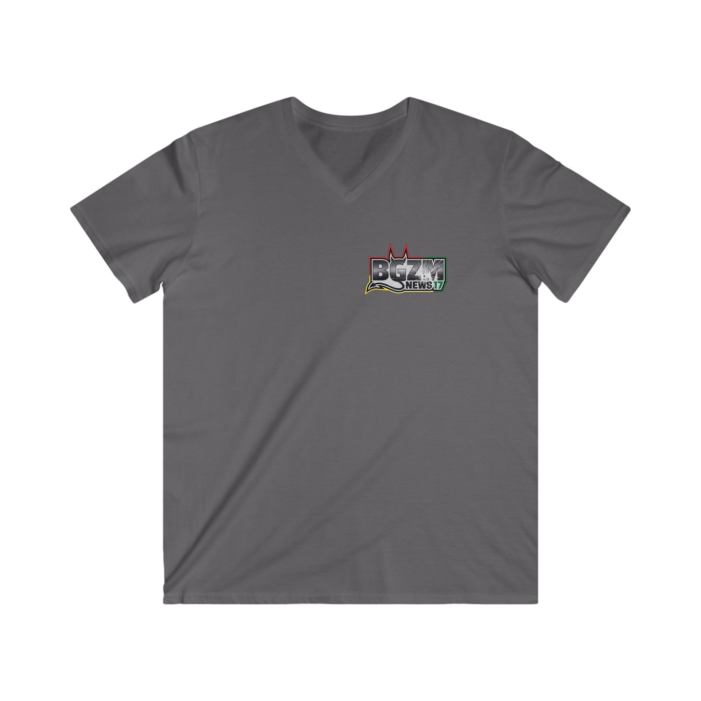 Men's Fitted BGZM NEWS 17 V-Neck Short Sleeve Tee