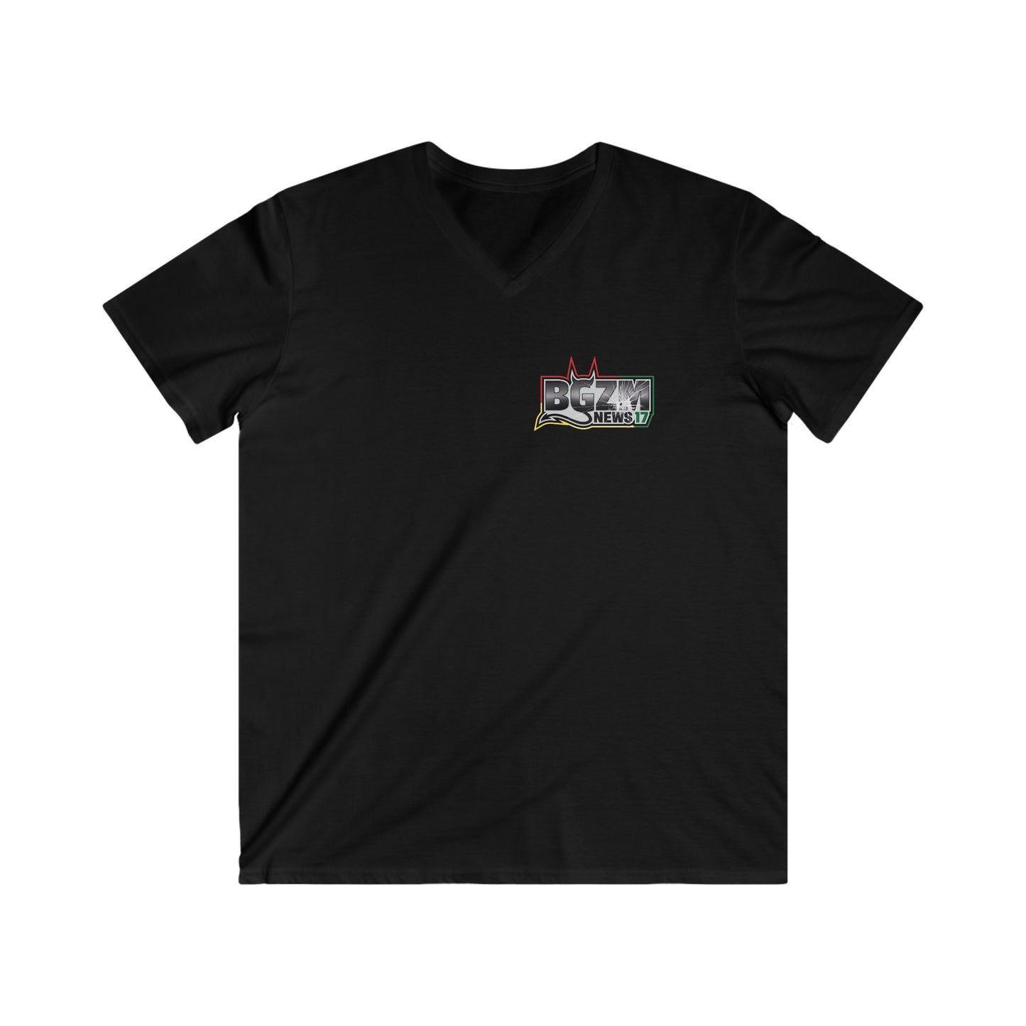 Men's Fitted BGZM NEWS 17 V-Neck Short Sleeve Tee