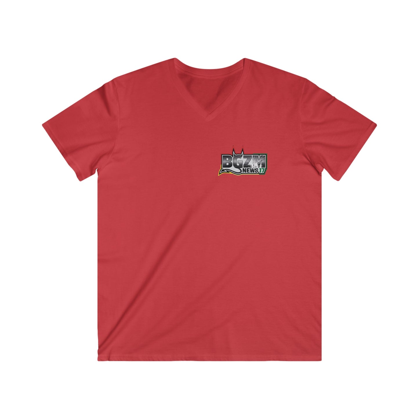 Men's Fitted BGZM NEWS 17 V-Neck Short Sleeve Tee
