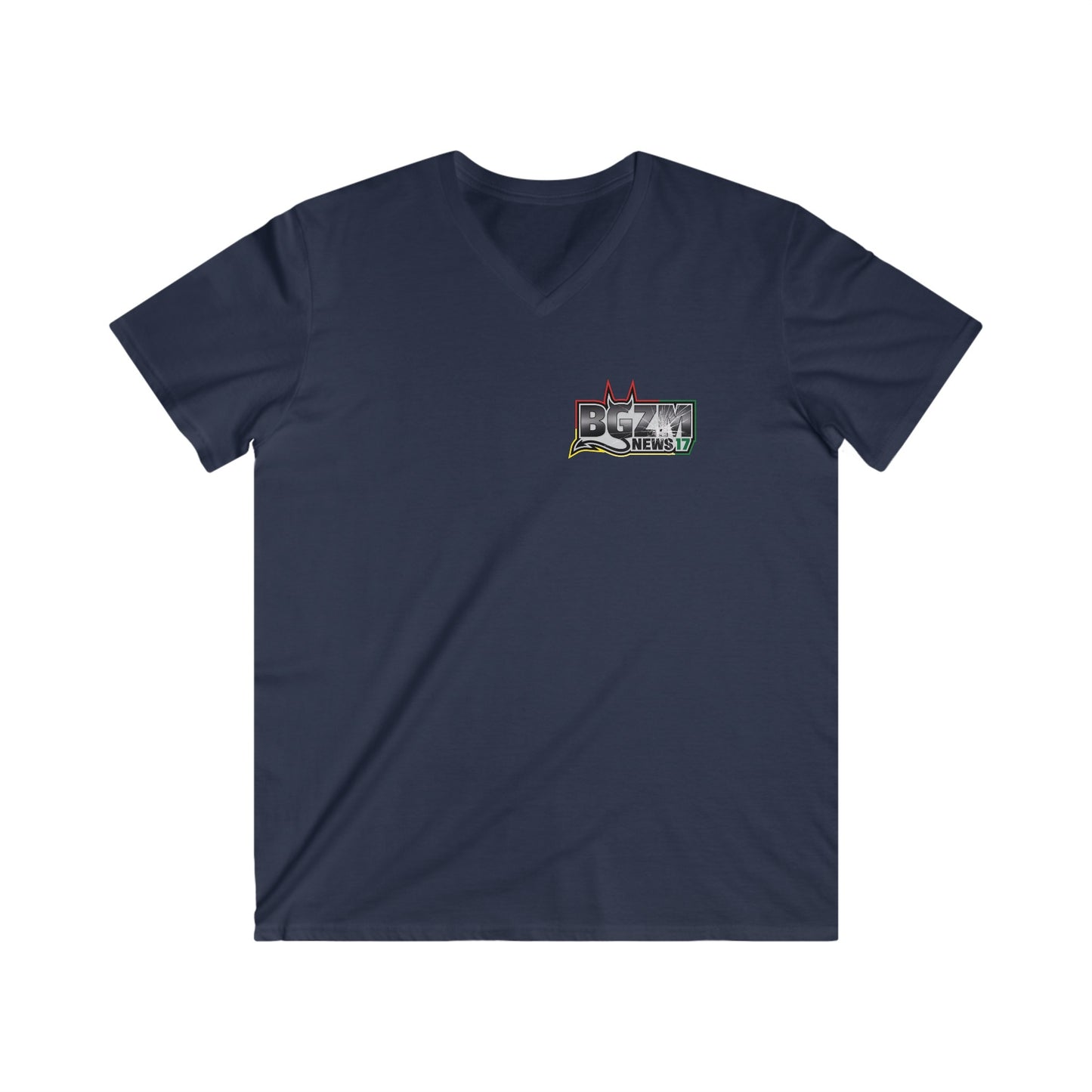 Men's Fitted BGZM NEWS 17 V-Neck Short Sleeve Tee