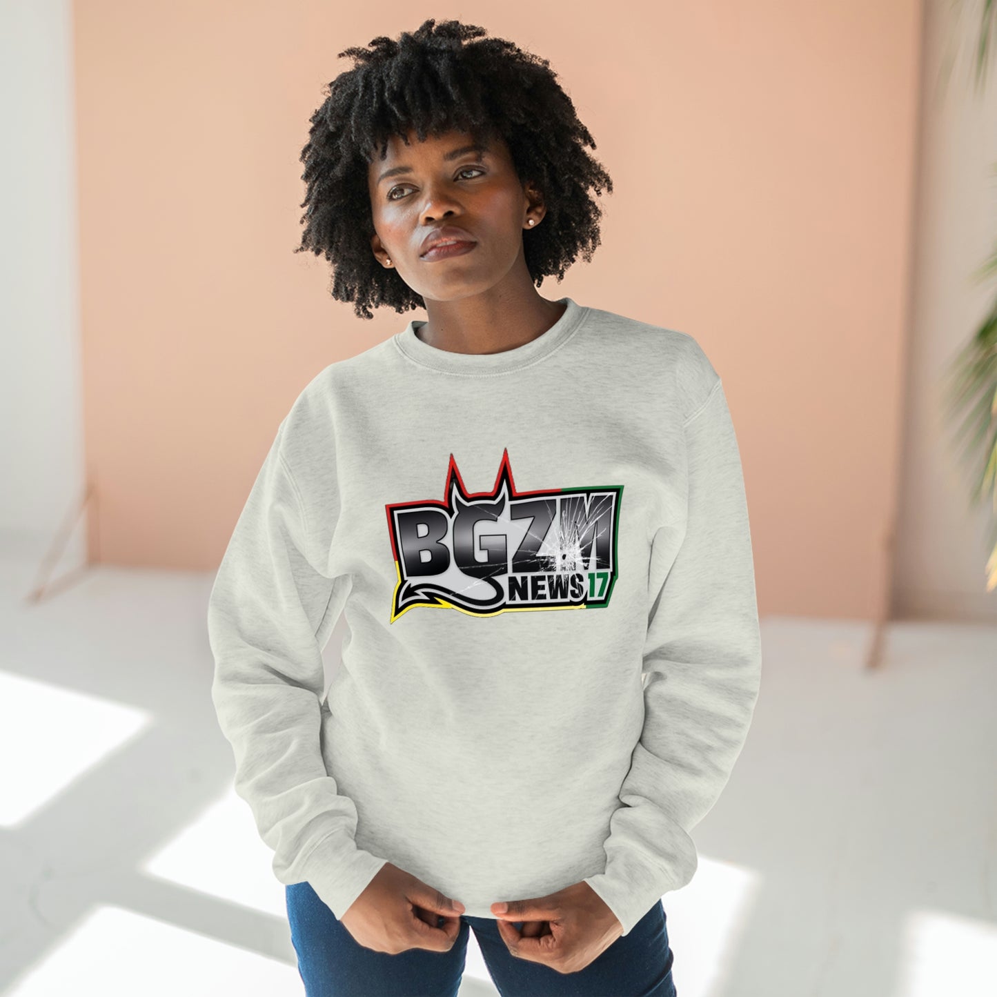 Unisex BGZM NEWS 17 SHOT LOGO Premium Crewneck Sweatshirt