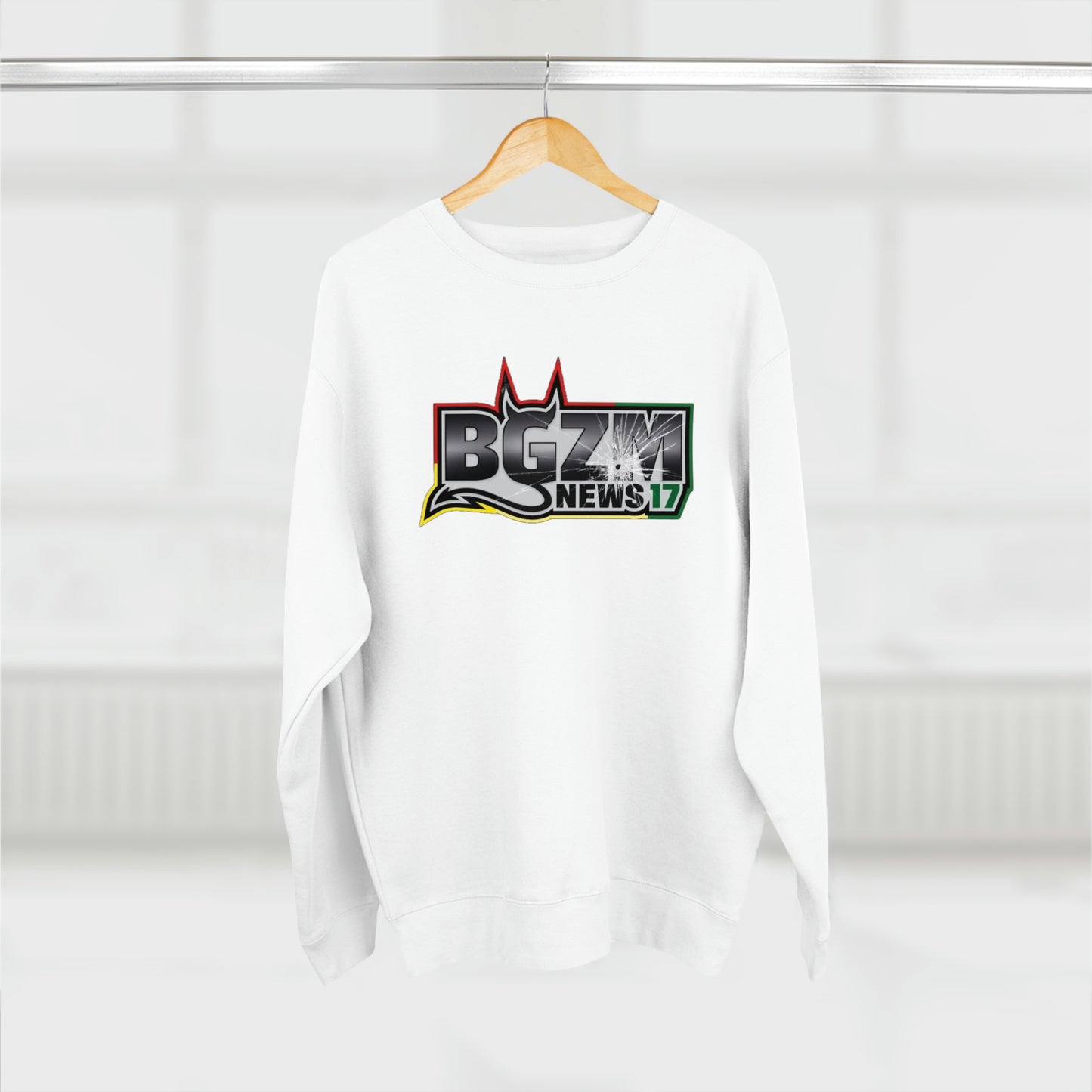 Unisex BGZM NEWS 17 SHOT LOGO Premium Crewneck Sweatshirt