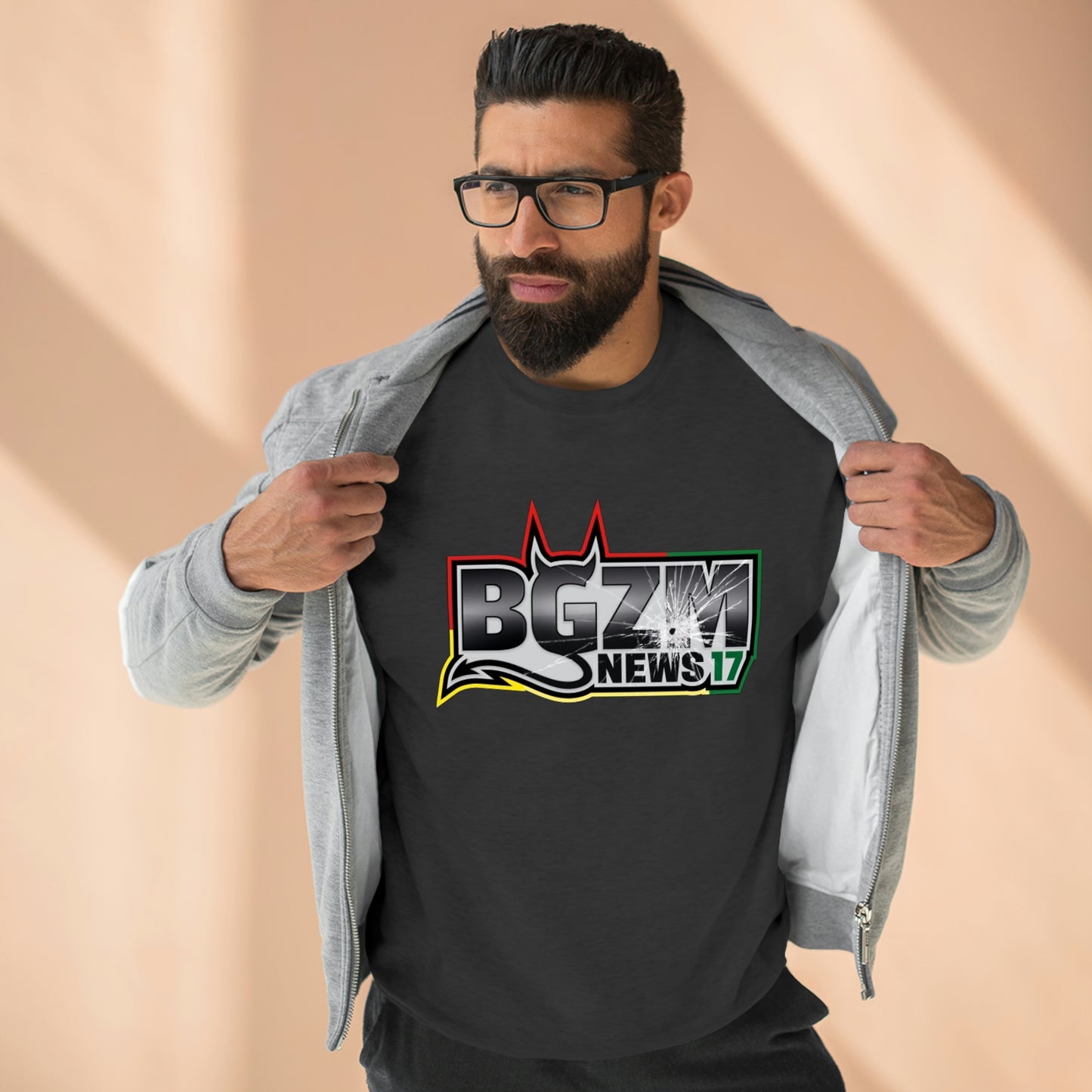 Unisex BGZM NEWS 17 SHOT LOGO Premium Crewneck Sweatshirt