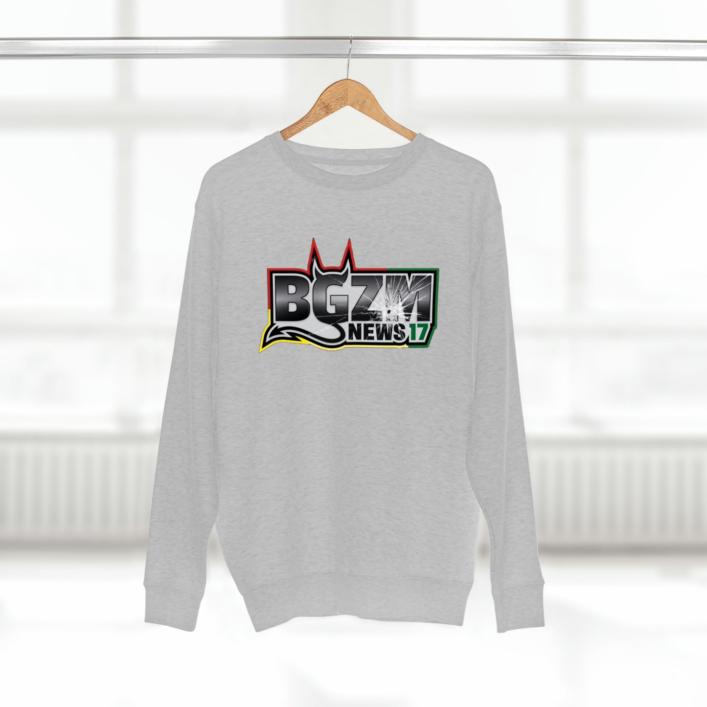 Unisex BGZM NEWS 17 SHOT LOGO Premium Crewneck Sweatshirt