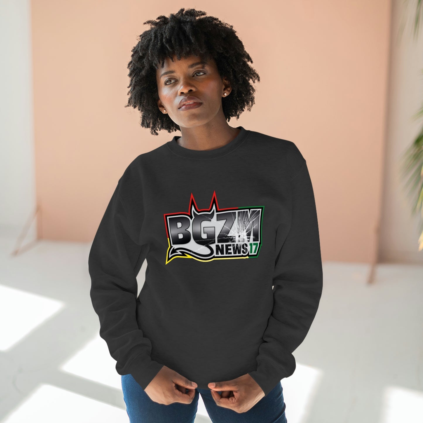 Unisex BGZM NEWS 17 SHOT LOGO Premium Crewneck Sweatshirt