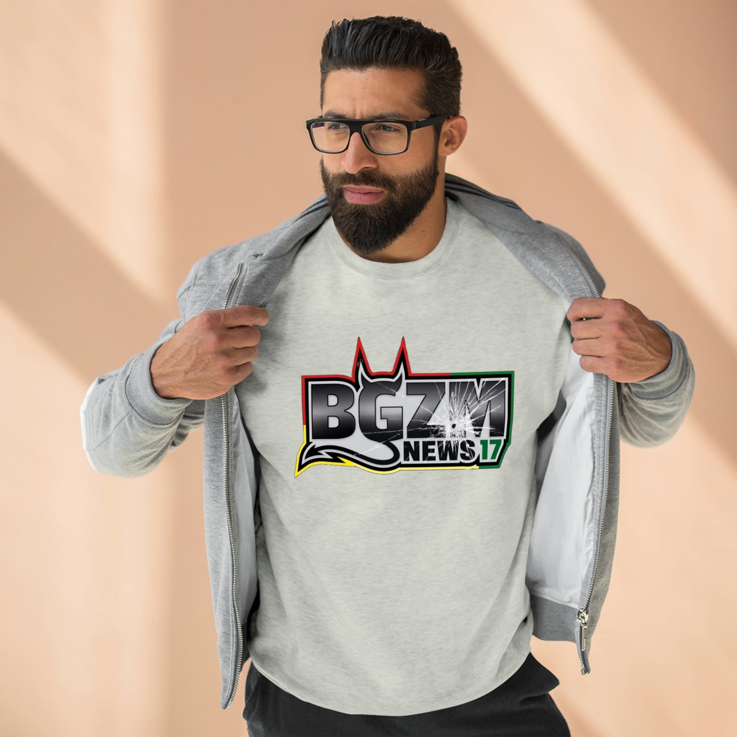 Unisex BGZM NEWS 17 SHOT LOGO Premium Crewneck Sweatshirt