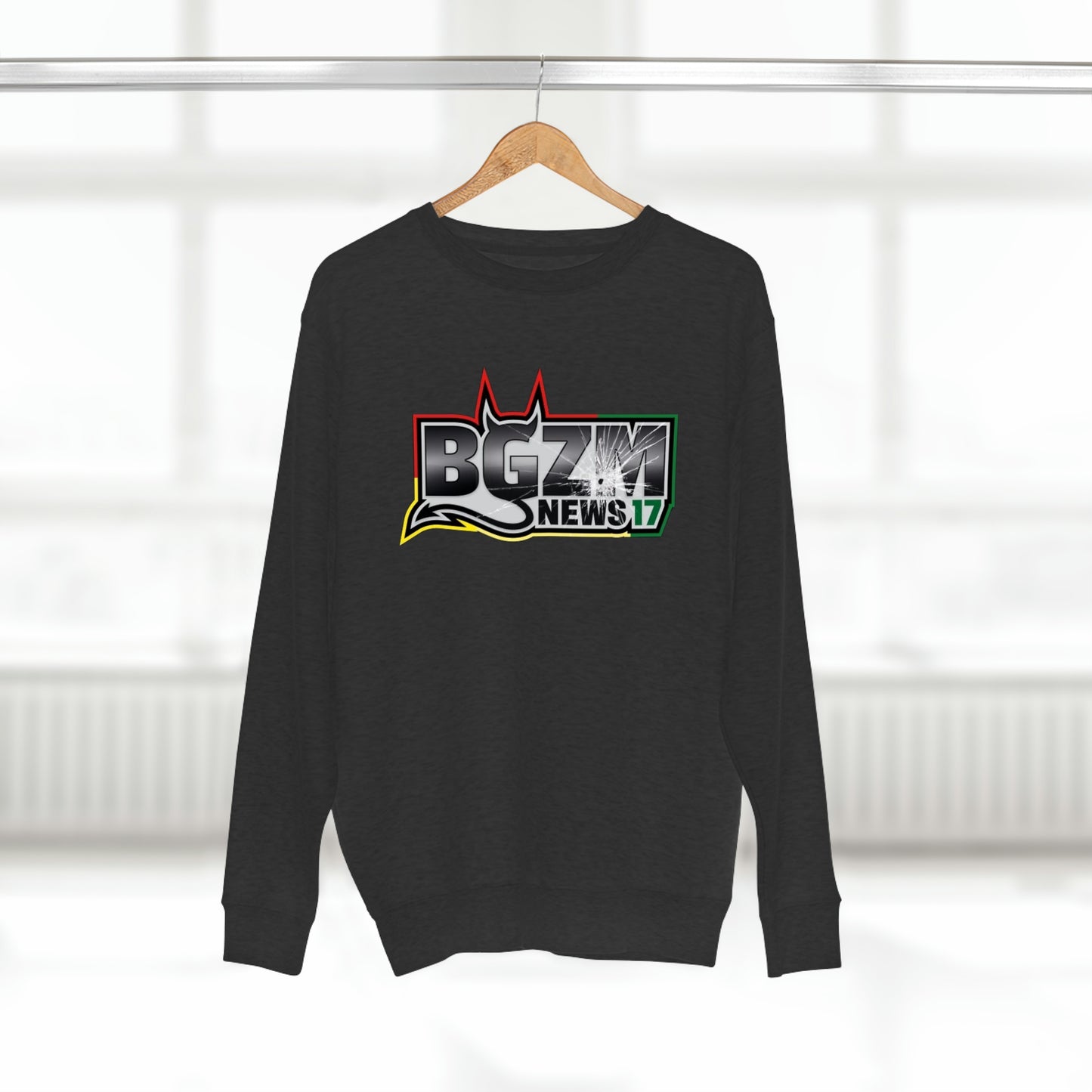 Unisex BGZM NEWS 17 SHOT LOGO Premium Crewneck Sweatshirt