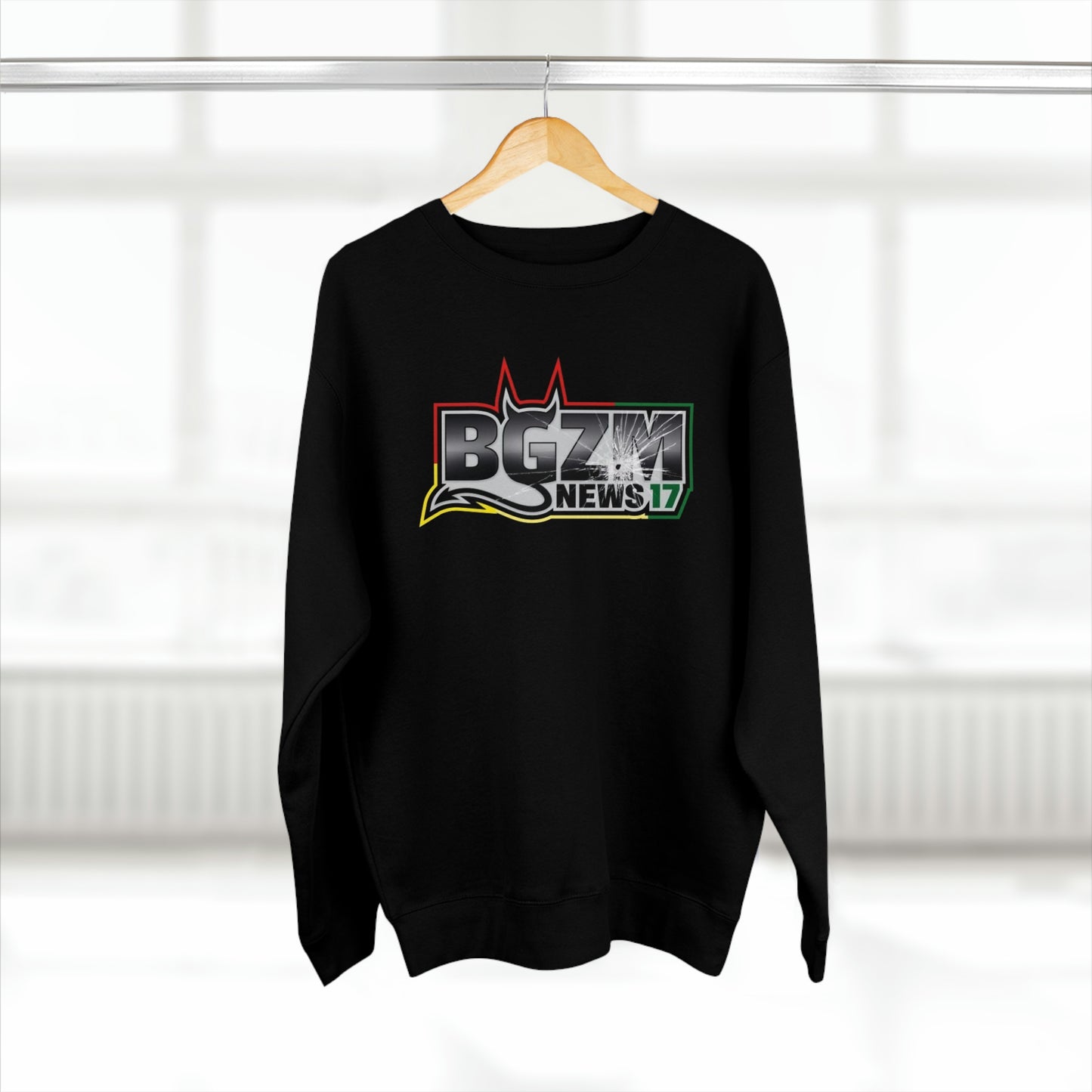 Unisex BGZM NEWS 17 SHOT LOGO Premium Crewneck Sweatshirt