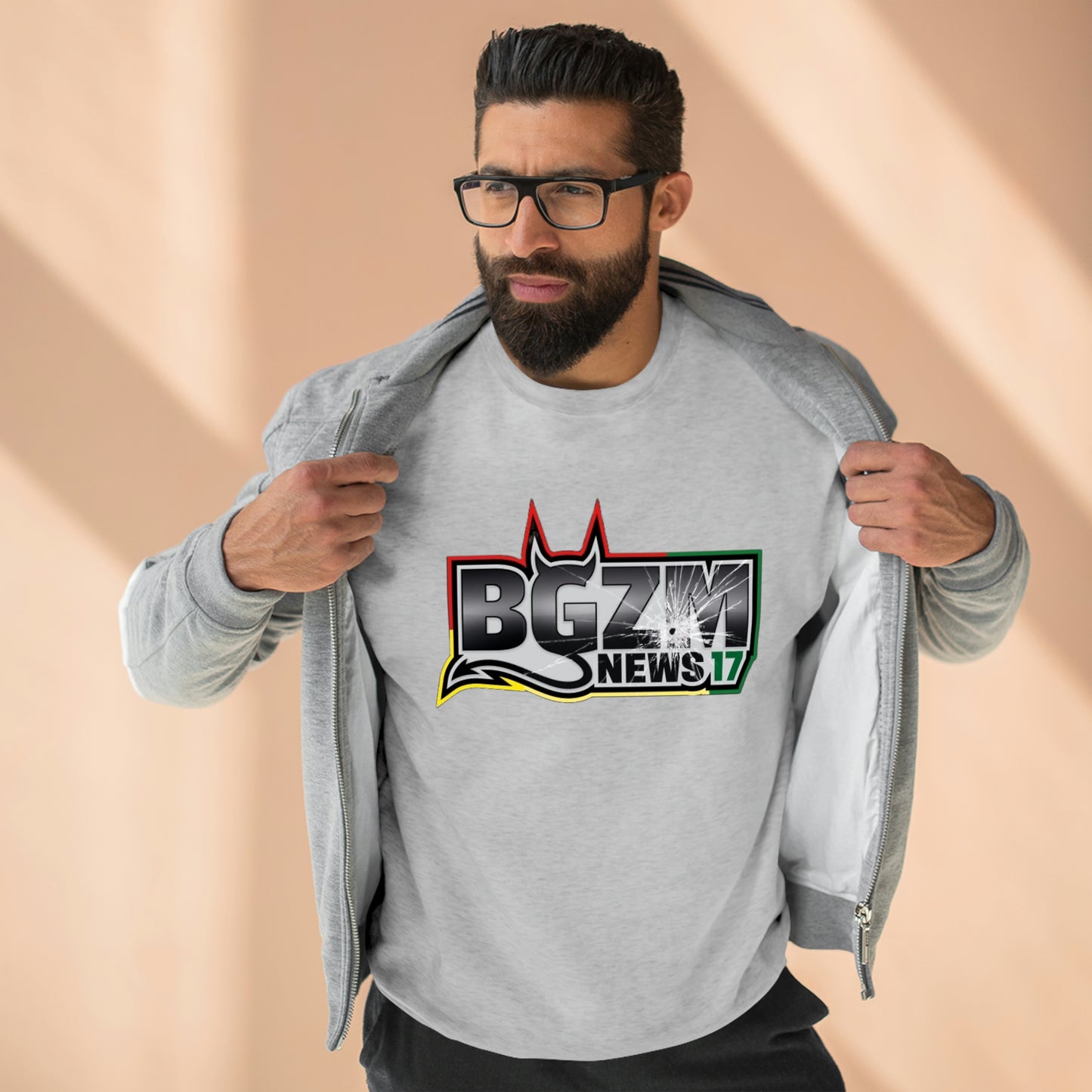 Unisex BGZM NEWS 17 SHOT LOGO Premium Crewneck Sweatshirt